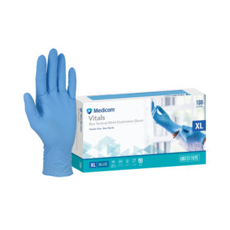 VITALS Blue Nitrile Gloves, Medium (Box 1000)